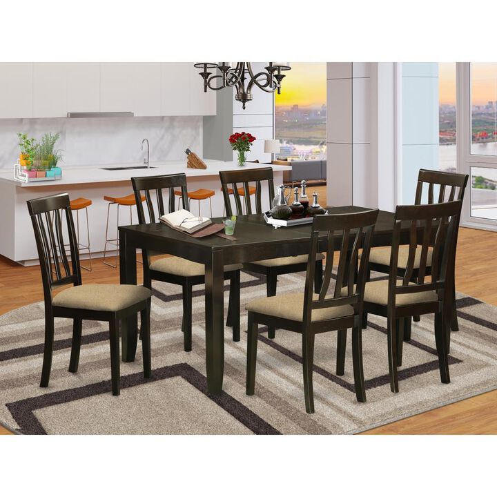 7 Pc formal Dining room set-Kitchen Tables with Leaf 6 Dining Chairs