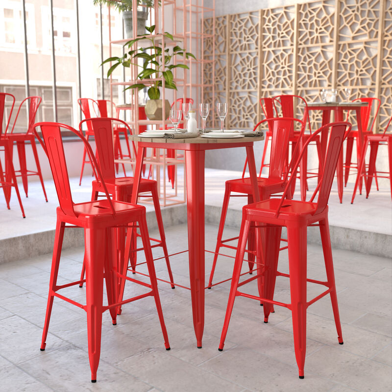 Metal Colorful Restaurant Bar Tables