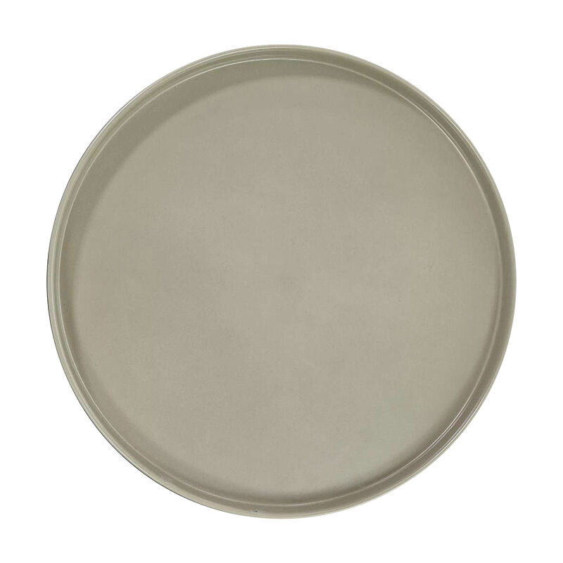 18 Inch Modern Side End Table, Round Metal Tray Top, Foldable Legs, Beige