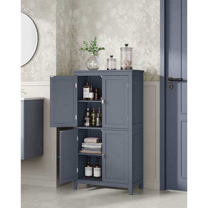 Versatile Bathroom Floor Storage Cabinet with Adjustable Shelves and Stylish Finish