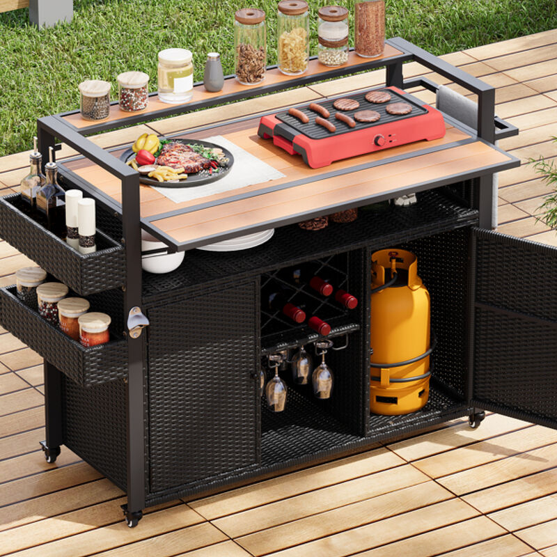 ELEMENT ACE Premium Outdoor Rolling Grill Cart with Foldable Tabletop and Ample Storage image number 9