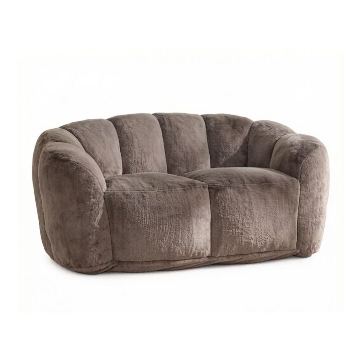 GOODSILO Two Seater Floor Lazy Sofa Ultra Soft Fluffy Loveseat Bean Bag Chair Comfortable Adult Seating for Living Room Bedroom Reading Lounging with Filler