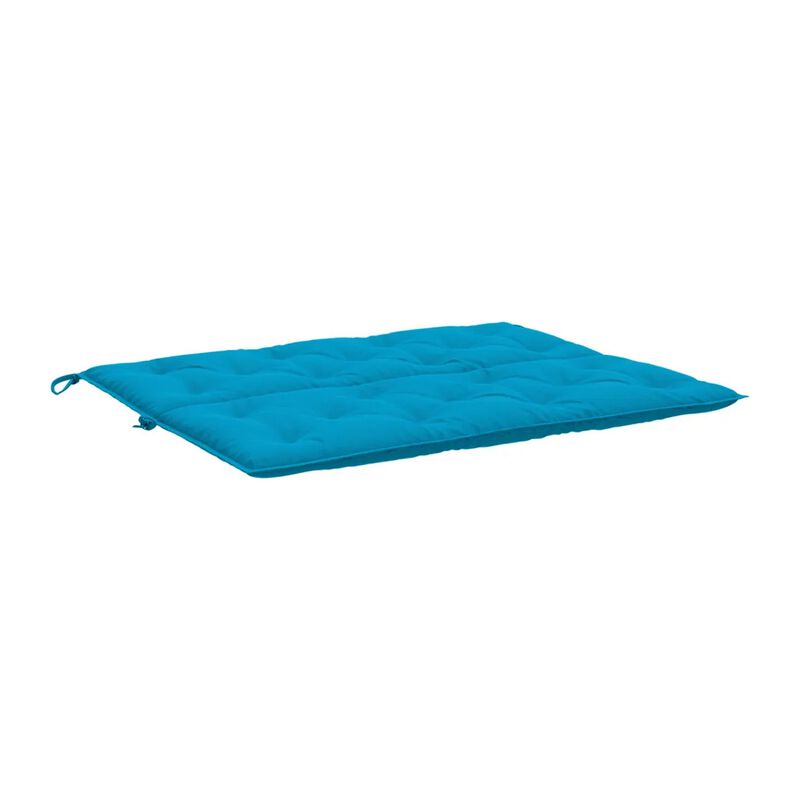 Claire Outdoor Cushion for Bench, 47 Inch Button Tufted Blue Fabric - Benzara