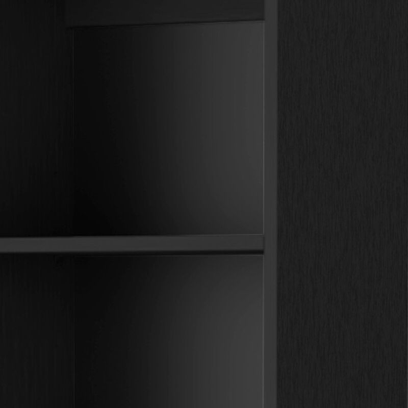 HomeRoots 70" Black Wood Five Tier Bookcase image number 4