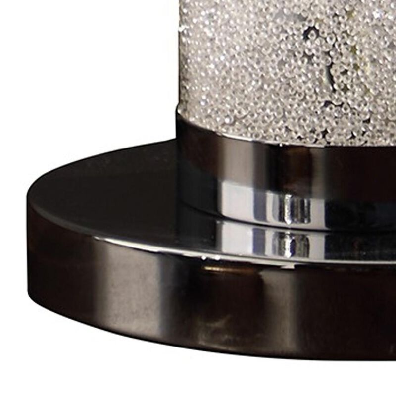 Hivvago 13&rdquo; Modern White Sand Crystal And Steel Table Lamp