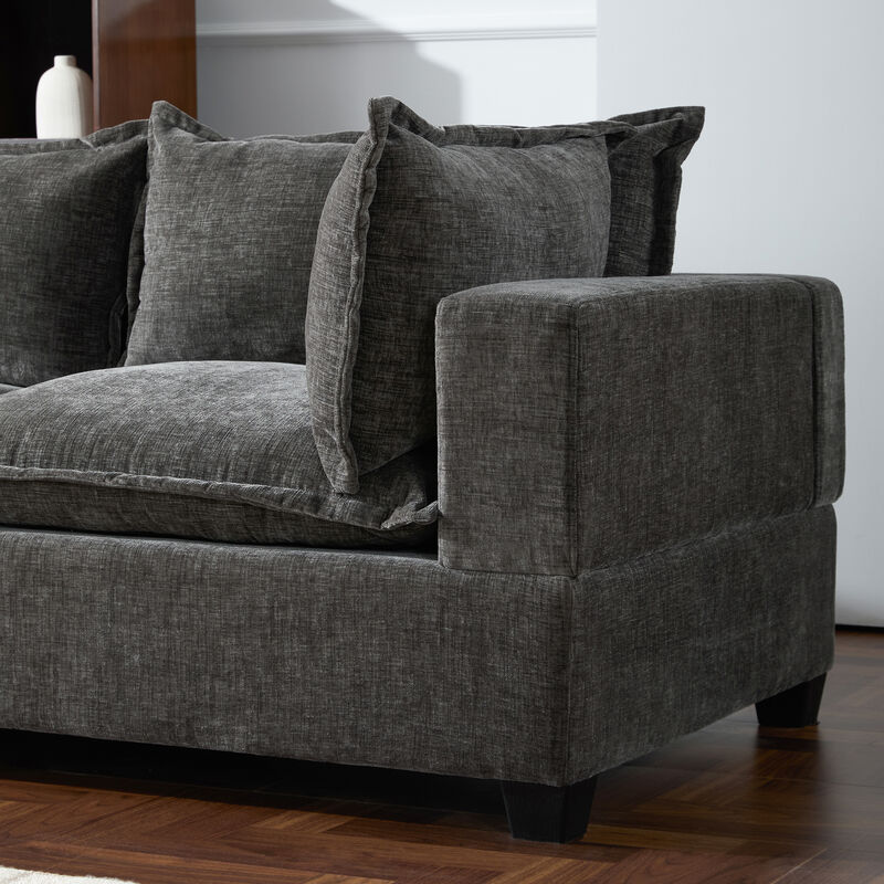 Wurmgu 7‑Seat U‑Shaped Chenille Modular Sectional Sofa image number 6