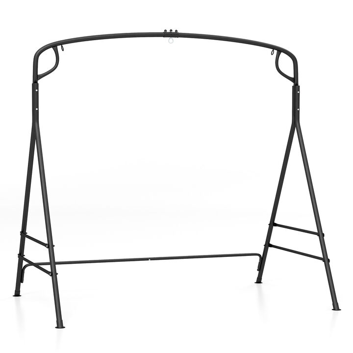Black Outdoor Metal Swing Frame with Additional Side Bars