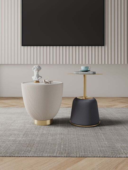 Anderson Cream and Gray End Table and Accent Table Set