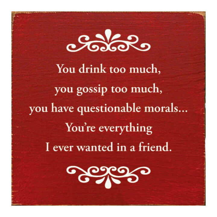 Decorative Best Friend Wooden Sign with Humorous Sentiment