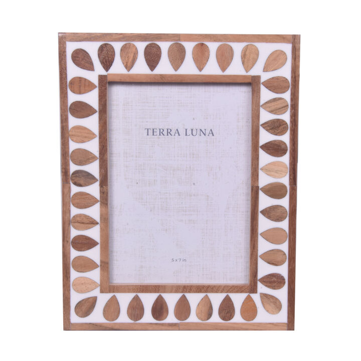 5x7" Teardrop Inlay Frame, Natural/white