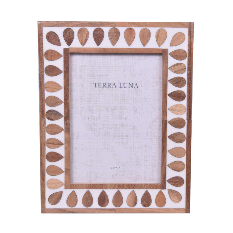5x7" Teardrop Inlay Frame, Natural/white image number 0