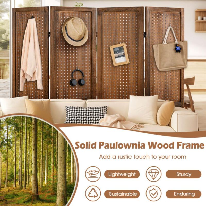 Hivvago Pegboard Display with 360&Acirc;&deg; Metal Hinges and Solid Wood Frame