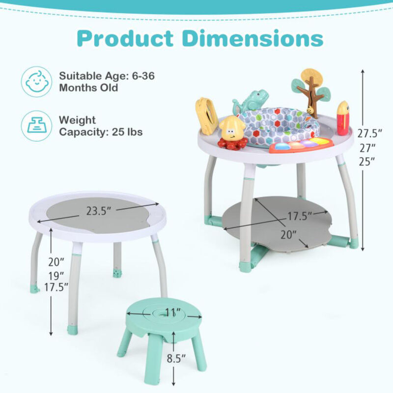 5-in-1 Interactive Baby Activity Center Bounce Seat with Detachable Toys image number 2