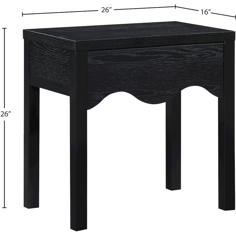 Meridian Furniture Fiora Black Night Stand