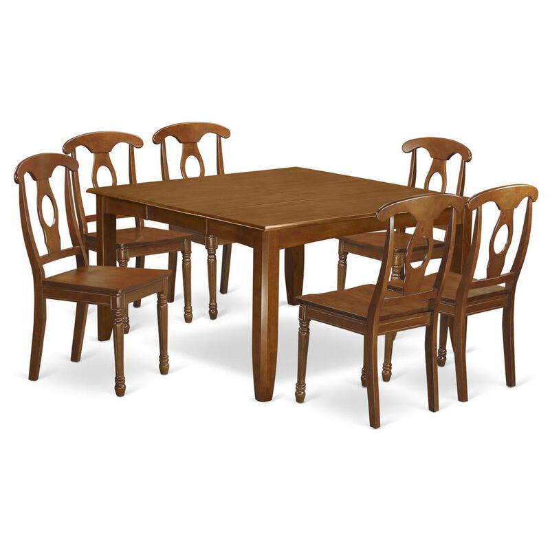 7 PC Dining room set-Dinette Table with Leaf and 6 Kitchen Chairs.