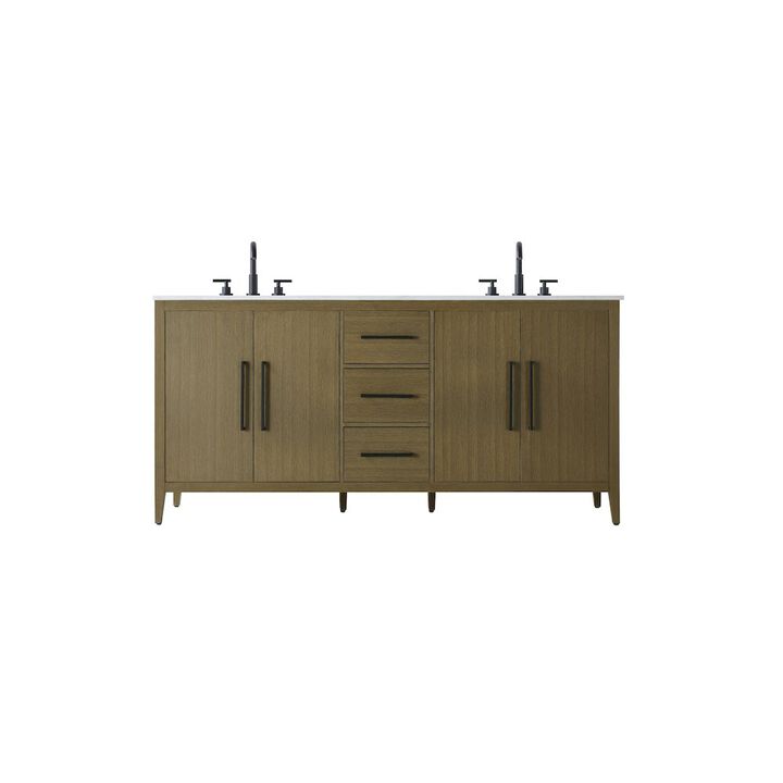 Elegant Kitchen and Bath 72  Inch Double Bathroom Vanity In Chestnut Brown