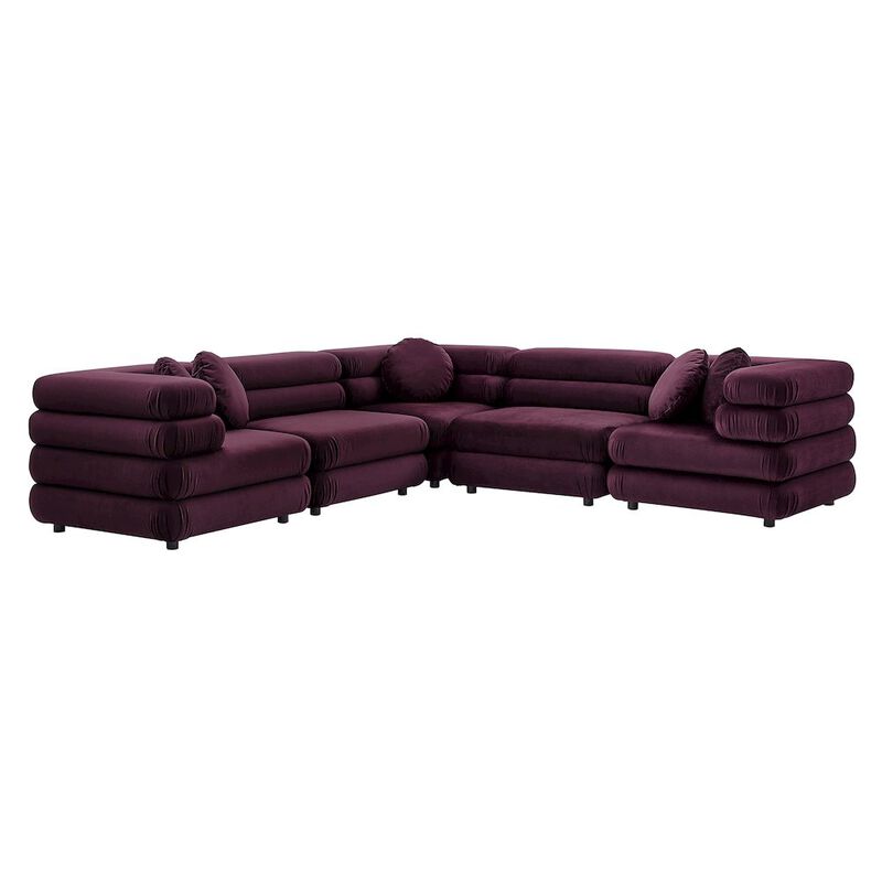 Jubilee 5-Piece Modular Performance Velvet Sectional Sofa image number 0