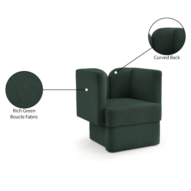 Meridian Furniture Marcel Green Boucle Fabric Chair