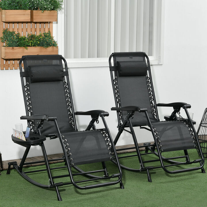 Hivvago 2-Pack Foldable Zero Gravity Rocking Chairs
