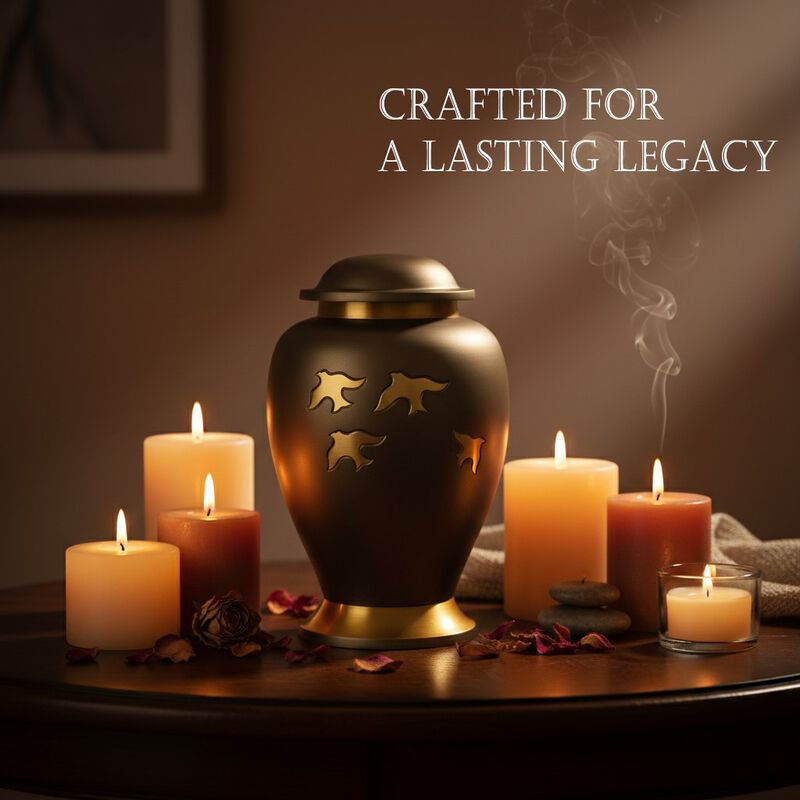 URN antique with bird design image number 2
