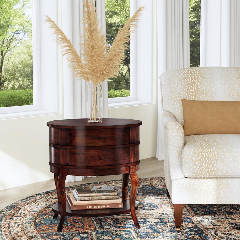 Butler Specialty Jarvis Oval 2-Drawer Side Table image number 1