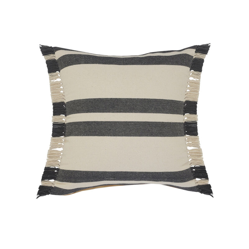 100% Cotton Striped Cushion Pillow &ndash; Zippered Cover for Stylish Decor