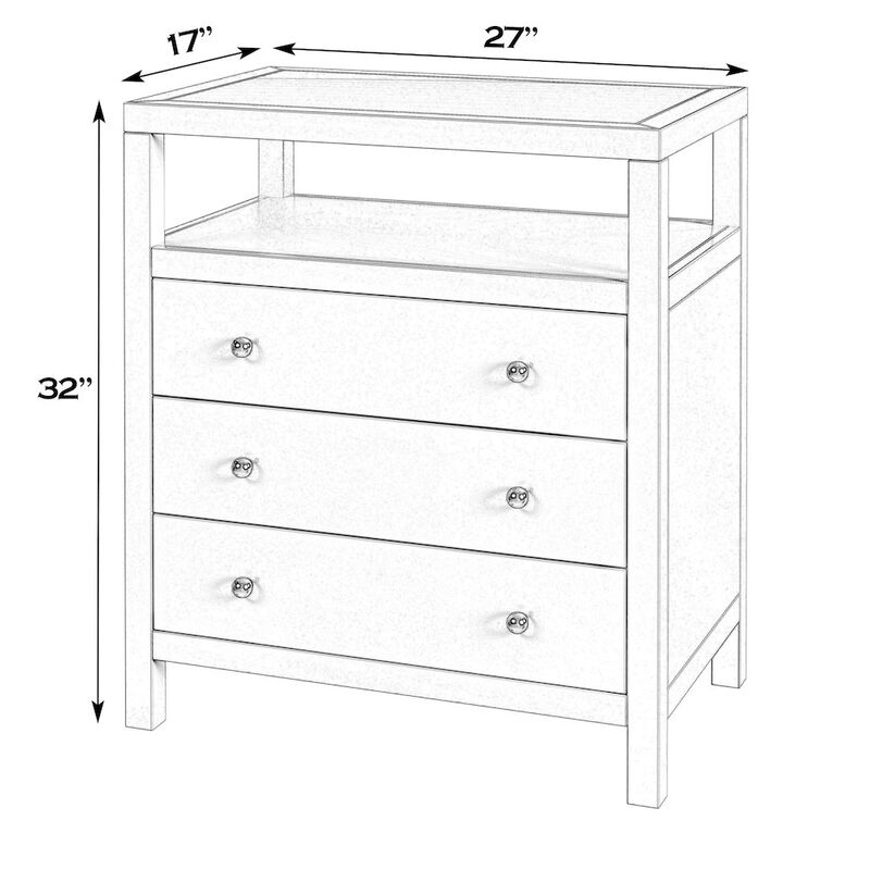 Butler Specialty 27 in. W Rectangular Wood 3 Drawer Tall Nightstand with Open Shelf on Top