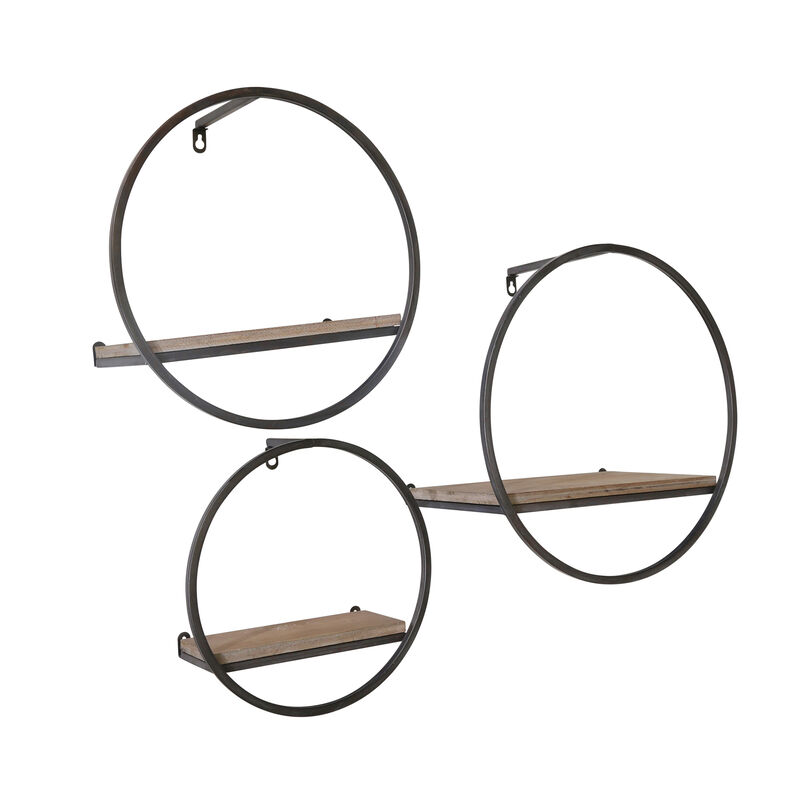 S/3 Wood/metal Wall Shelves image number 0