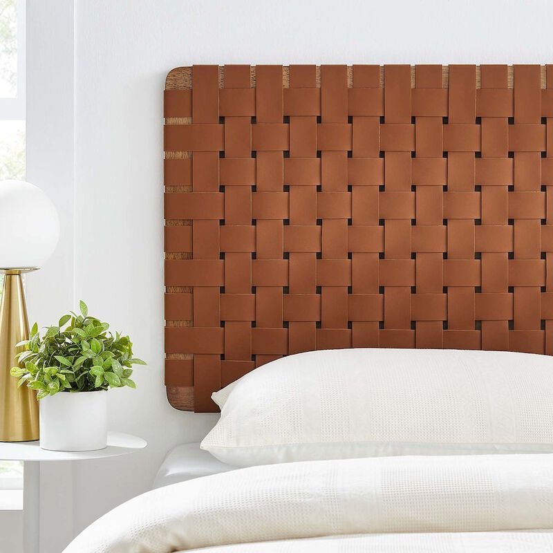 Sparta Weave Wall-Mount Vegan Leather Twin Headboard image number 7