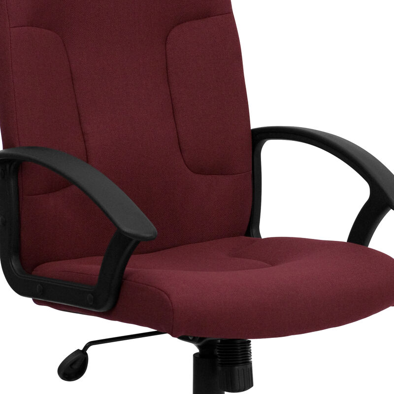 Garver Mid-Back Fabric Executive Swivel Office Chair with Nylon Arms image number 5