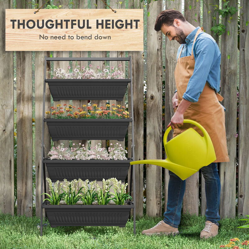 Hivvago 4-Tier Vertical Raised Garden Planter image number 4