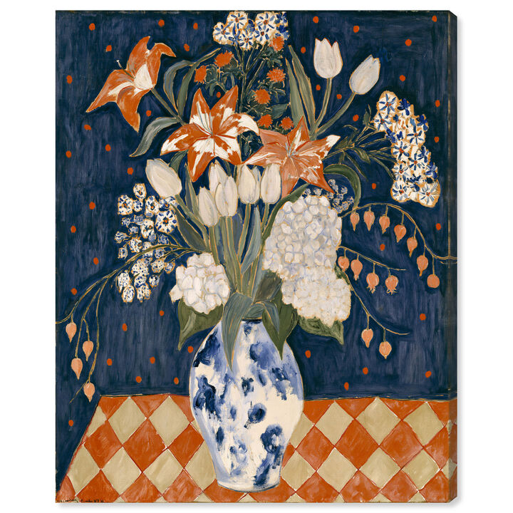Orange Lily Contrast Floral and Botanical Canvas Print by Art Remedy