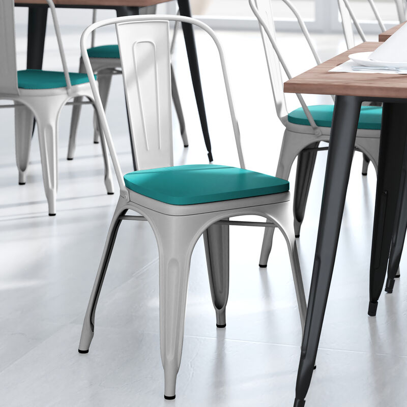 Metal Colorful Restaurant Chairs image number 6