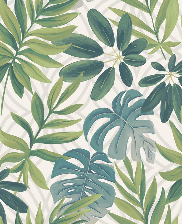 Nocturnum Green Leaves Wallpaper (Set of 2)