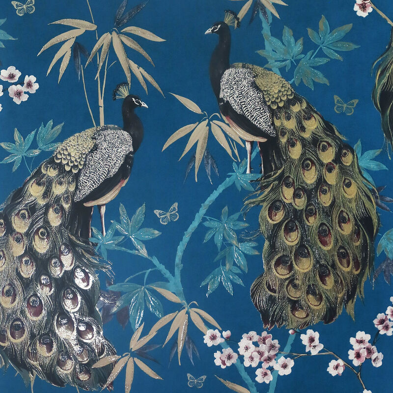 Takara Teal Opulent Peacock Wallpaper image number 0
