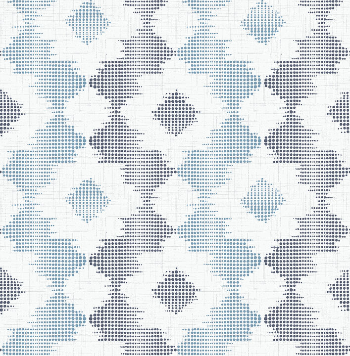 Babylon Blue Abstract Floral Wallpaper