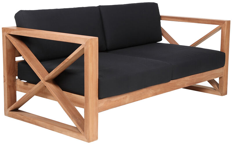 Meridian Furniture Anguilla Black Water Resistant Fabric Outdoor Sofa