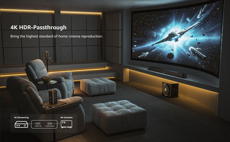 ULTIMEA Skywave Series 7.1.4ch Professional Wireless Surround Sound System for TV w/Dolby Atmos, 840W Sound Bar with 8" Wireless Subwoofer image number 2