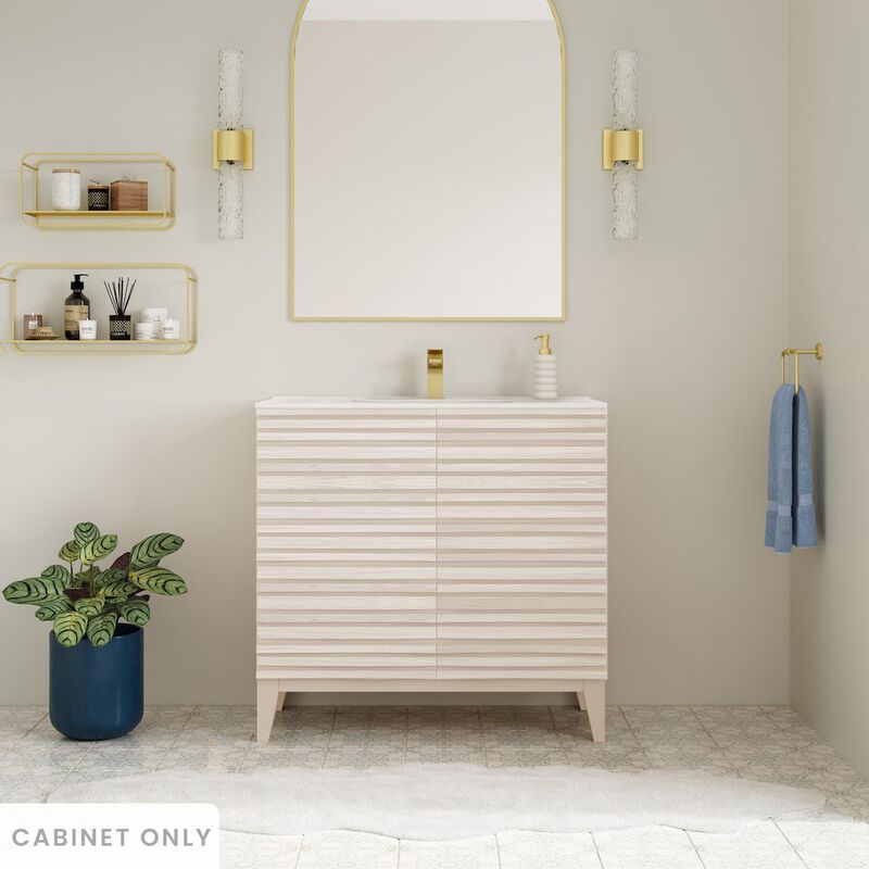 Cascade 30" Freestanding Bathroom Vanity Cabinet without Top in White Oak image number 1