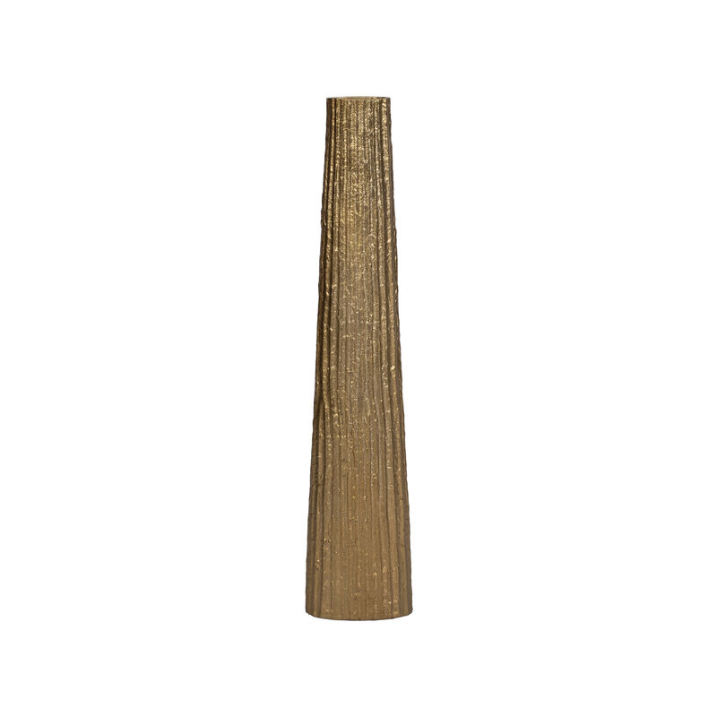 Metal, 35" Ribbed Floor Vase, Gold image number 0