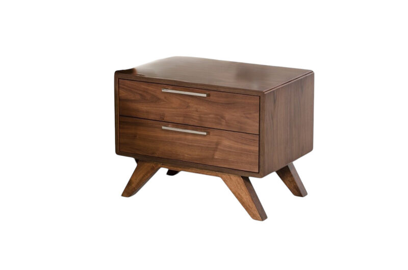 Bedroom Nightstand with Two Drawers – Durable Wood and Solid Wood Design
