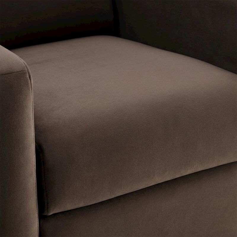 Performance Velvet Swivel Accent Armchair for Living Room, Bedroom, Chocolate image number 5