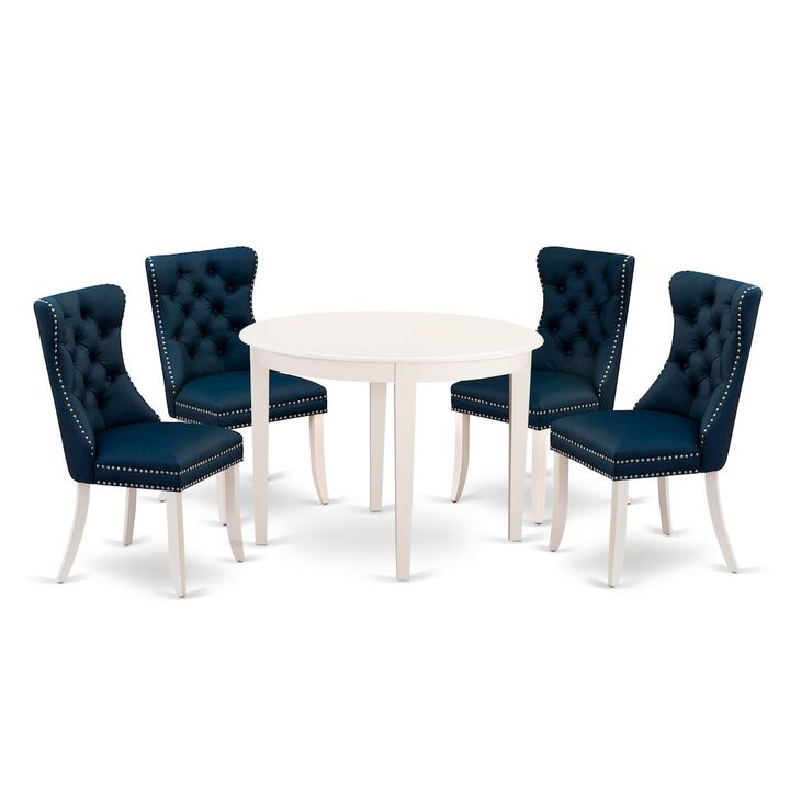 5 Piece Dining Room Furniture Set Consists of a Round Kitchen Table