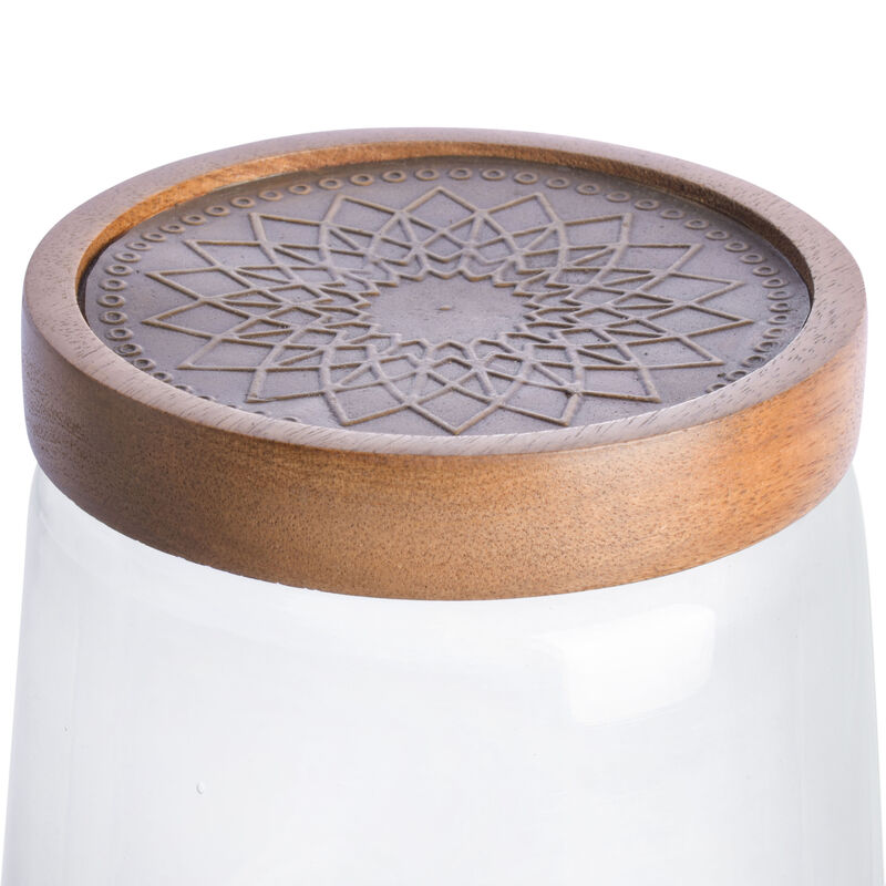 Cravings By Chrissy Teigen 5.75 Inch Glass Canister with Wood Lid