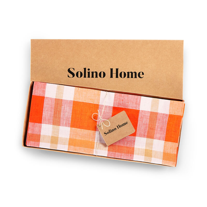 Solino Home 100% Pure Linen Table Runner - Fall Buffalo Check