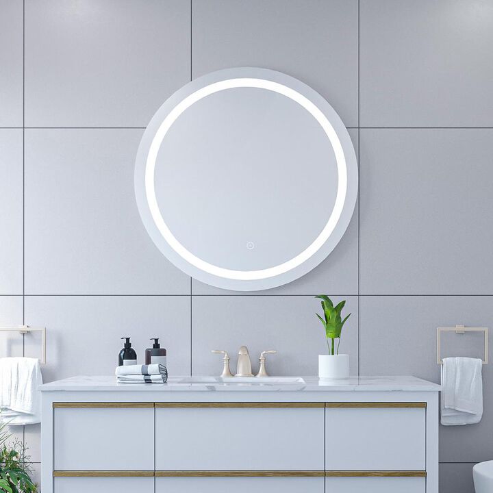 Altair Padova 32” Round  Frameless Modern LED Bathroom Vanity Mirror