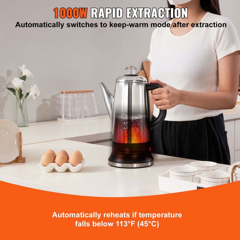 Stainless Steel Electric Coffee Percolator Pot, image number 3