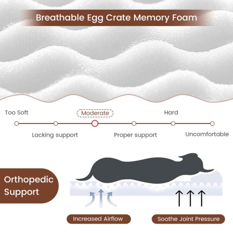 Hivvago Orthopedic Dog Bed with Memory Foam Support for Large Dogs