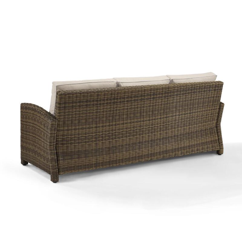 Crosley Furniture Bradenton Outdoor Wicker Sofa Sand/Weathered Brown