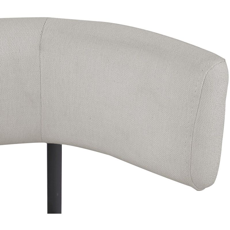 Meridian Furniture Rivage Beige Durable Linen Textured Fabric Dining Chair, Set of 2